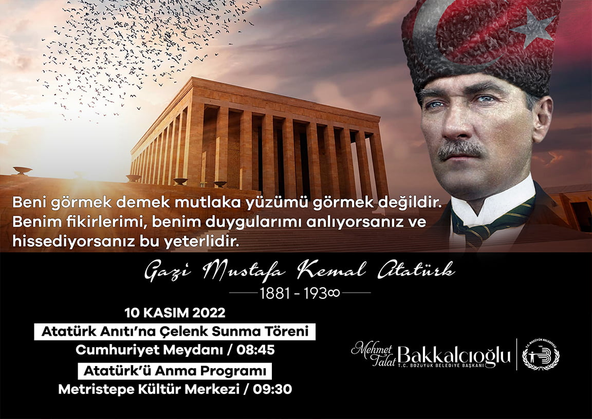 Mehmet Talat Bakkalcıoğlu – Bozüyük Belediye Başkanı 10 KASIM MESAJI
